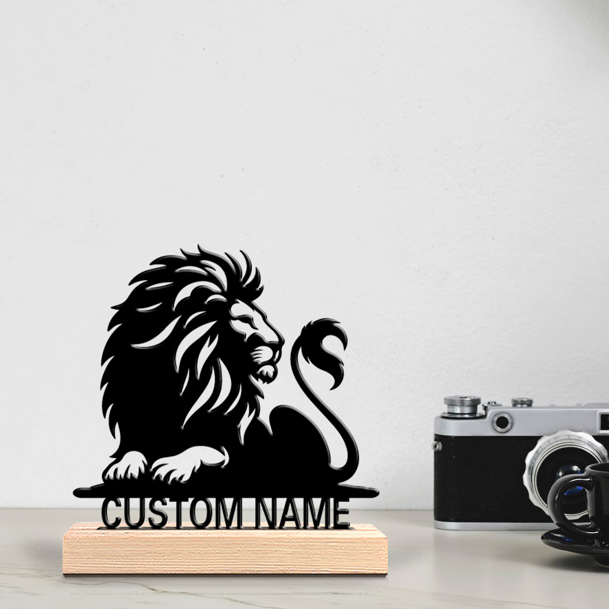 Art Craft Lion - 1pc Abstract lion Customizable Letter Metal