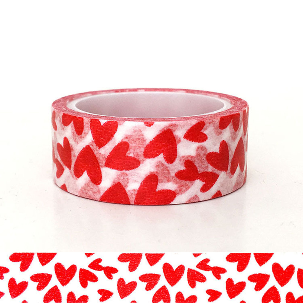 5 Rolls Red Love Pattern Washi - огляд і ціна Art And Craft Valentine