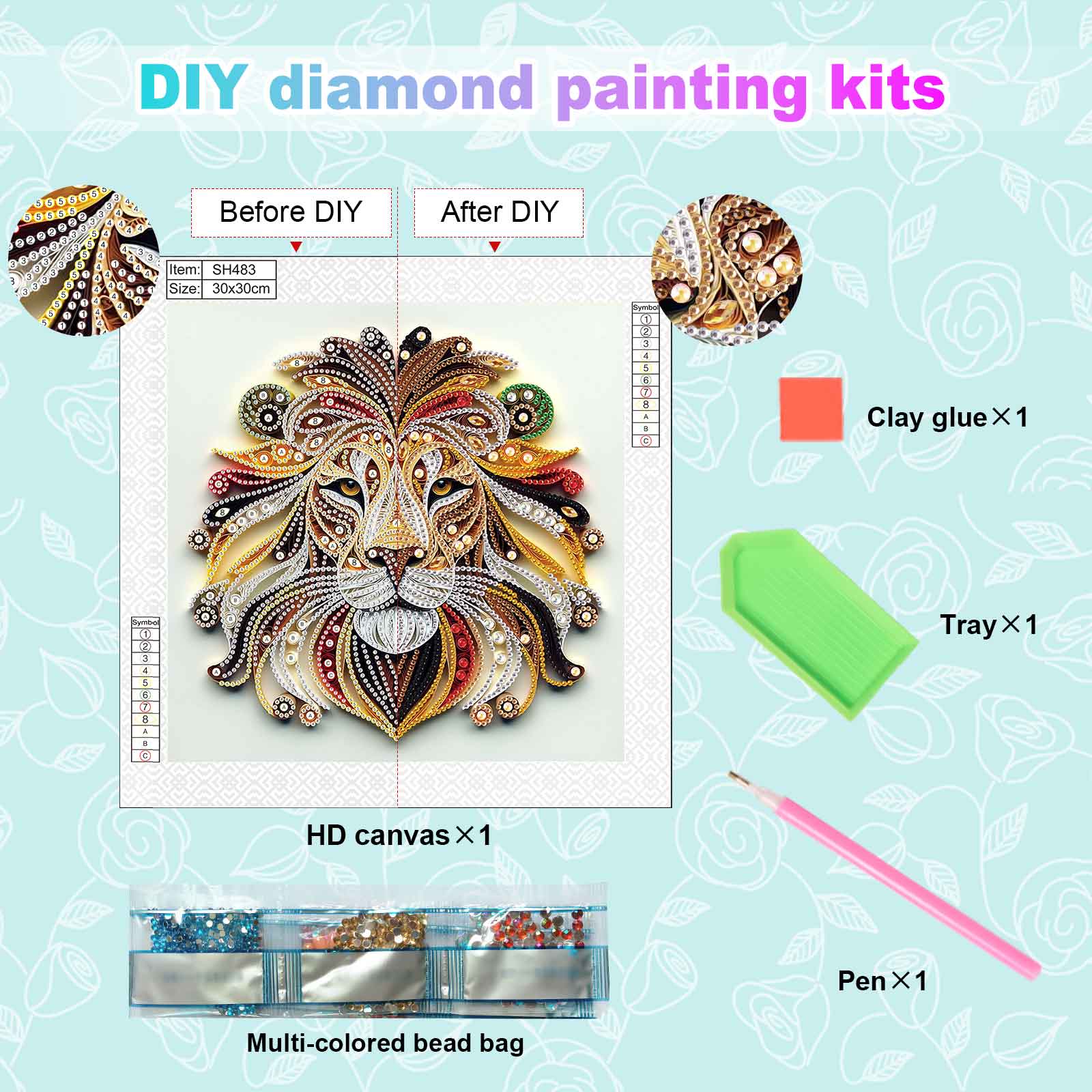 Special Shape Diamond Kits for - огляд і ціна Art Craft Lion