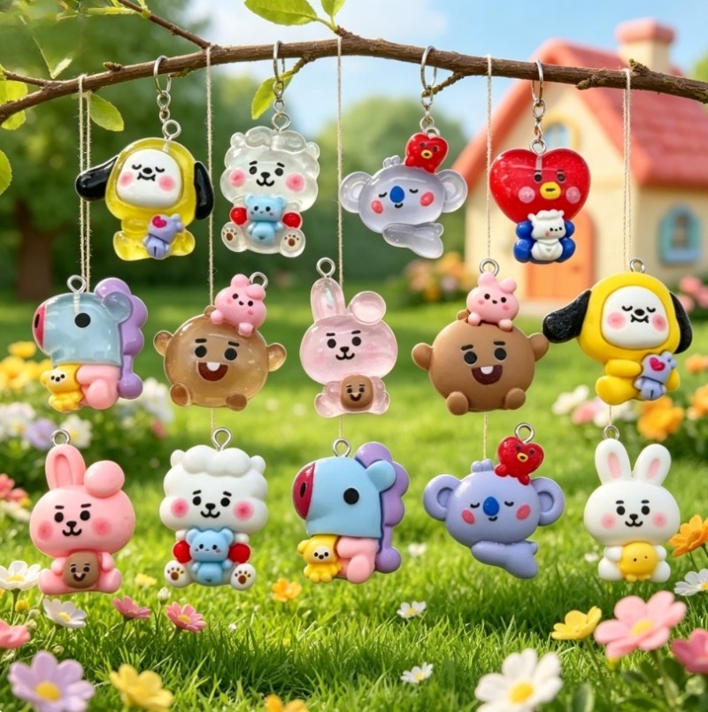 7pcs BT21 Resin Cartoon Charm  - огляд і ціна Art Craft Resin