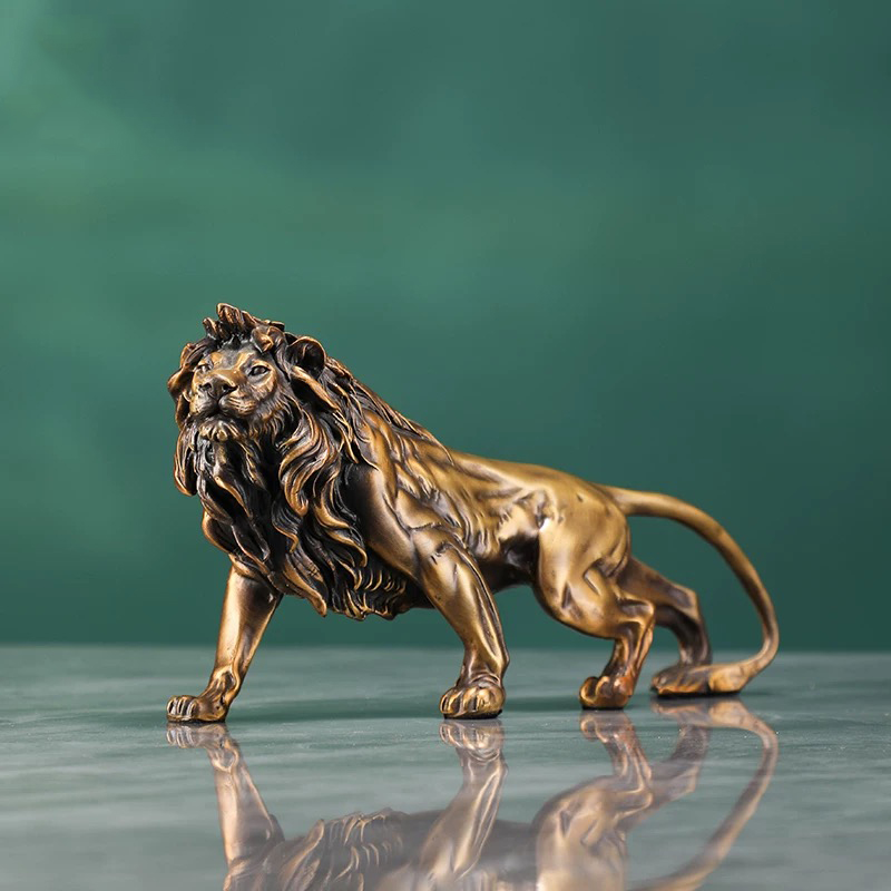 Copper Lion Sculpture Ornament - огляд і ціна Art Craft Lion