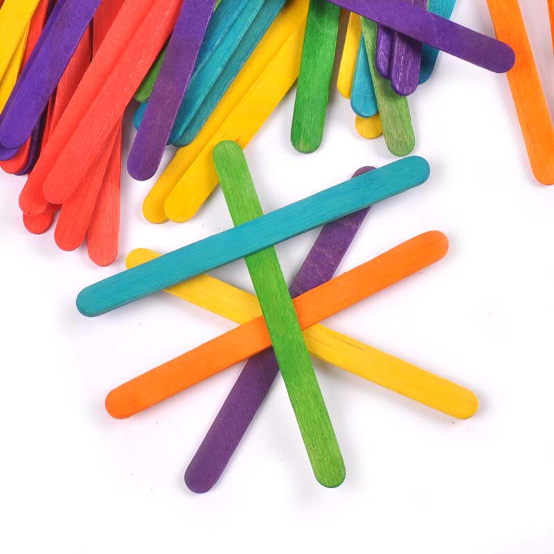 50Pcs/Lot Natural Wood & Color - огляд і ціна Art Craft Ice Cream